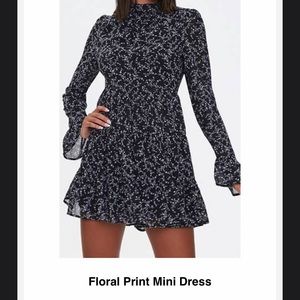 Floral print mini dress